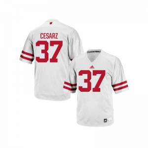 Ethan Cesarz Mens Jersey Wisconsin Badgers Authentic White