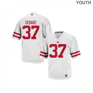 Authentic Ethan Cesarz Jersey S-XL Youth Wisconsin Badgers - White