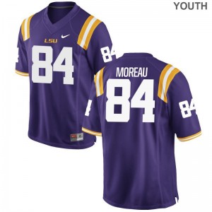 LSU Tigers Foster Moreau Jersey Youth Small Limited For Kids Jersey Youth Small - Purple