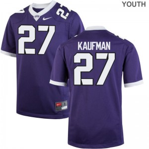 TCU Garrett Kaufman Jerseys XL For Kids Purple Limited
