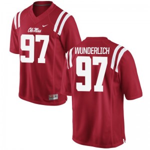 Ole Miss Rebels Jerseys of Gary Wunderlich Limited Mens - Red