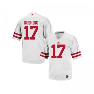 George Rushing Wisconsin Badgers Jersey Mens Small Authentic Mens White