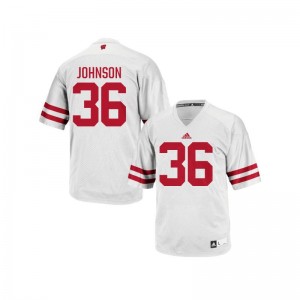 University of Wisconsin Hunter Johnson Men Replica White Official Jerseys