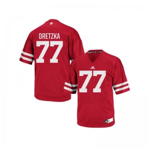 Ian Dretzka Kids Jersey Youth Large Wisconsin Badgers Red Authentic