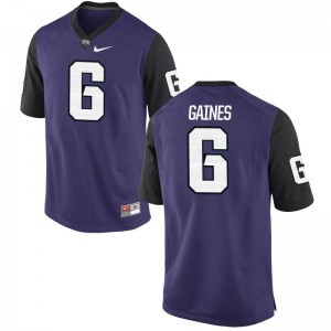 Innis Gaines TCU Horned Frogs Men Limited Jerseys Men Small - Purple Black