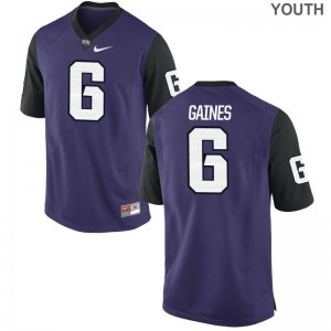 Kids Innis Gaines Jersey Youth X Large Texas Christian Limited Purple Black