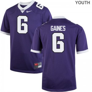 Purple Innis Gaines Jerseys XL TCU Youth(Kids) Limited