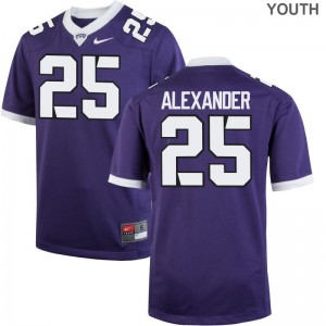 Isaiah Alexander Jersey S-XL Youth(Kids) Texas Christian University Limited Purple