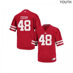 Wisconsin Jack Cichy Authentic Youth Embroidery Jersey - Red