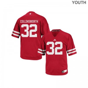 Wisconsin Authentic Red Kids Jake Collinsworth Jerseys Small