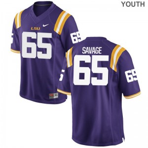 Limited LSU Jakori Savage Kids Jersey Youth XL - Purple