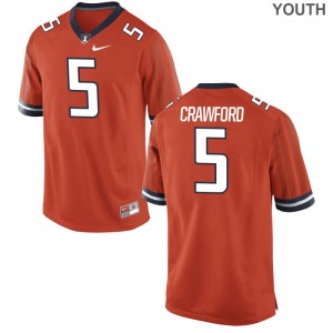 James Crawford Youth Jerseys Small Orange Limited UIUC