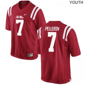 University of Mississippi Limited Youth(Kids) Red Jason Pellerin Jerseys Youth Small