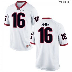 Limited John Seter Jerseys Youth XL For Kids Georgia - White