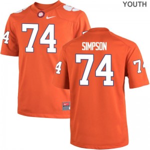 John Simpson Youth(Kids) Clemson Jerseys Orange Limited Jerseys