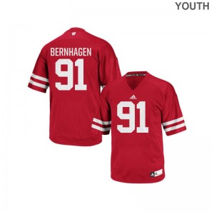 Replica Josh Bernhagen Jerseys X Large Wisconsin Badgers Youth(Kids) - Red