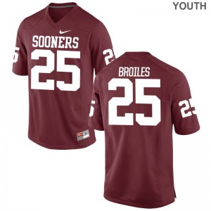 Justin Broiles Jersey Sooners Crimson Limited Youth(Kids) Football Jersey