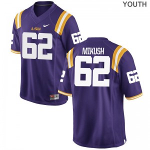 Purple Justin Mikush Jersey Youth XL LSU Limited Kids
