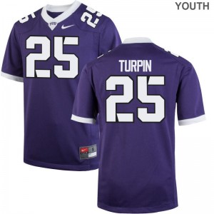 Purple Limited KaVontae Turpin Jersey Youth Small For Kids TCU
