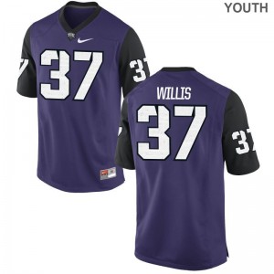 Texas Christian Kade Willis Jerseys Youth Medium Purple Black For Kids Limited