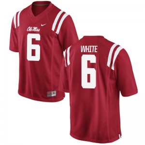Kam White Mens Jersey Red University of Mississippi Limited