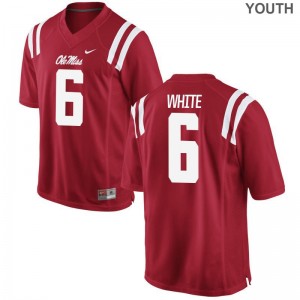 University of Mississippi Kam White Jerseys Youth X Large Red Limited Kids