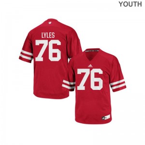 Wisconsin Badgers Jersey Large of Kayden Lyles Authentic Youth - Red