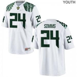 Youth Keith Simms Jerseys Youth XL University of Oregon Limited - White