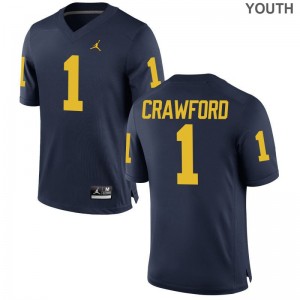 Kekoa Crawford Wolverines Jerseys Small For Kids Limited Jerseys Small - Jordan Navy