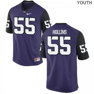 TCU Horned Frogs Kellton Hollins Jerseys S-XL For Kids Purple Black Limited