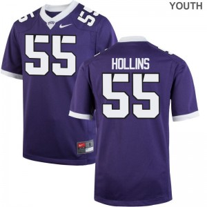 Kellton Hollins Youth(Kids) Purple Jersey Large Limited TCU