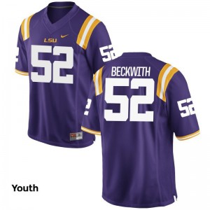 LSU Youth(Kids) Purple Limited Kendell Beckwith Jersey Youth Small