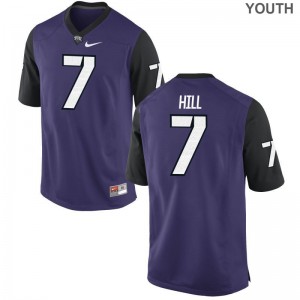 Kenny Hill TCU Jersey Youth XL Purple Black Limited For Kids