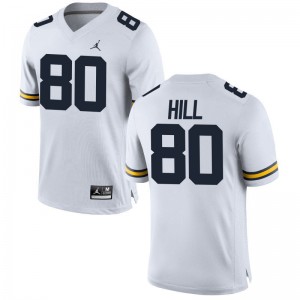 Khalid Hill Limited Jerseys Men Stitched University of Michigan Jordan White Jerseys