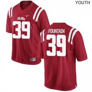 Ole Miss Kweisi Fountain Jersey Youth Large Kids Red Limited