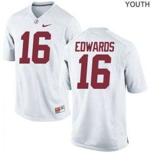University of Alabama Kids Limited White Kyle Edwards Jerseys S-XL