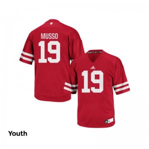 UW Authentic Youth Red Leo Musso Jerseys S-XL