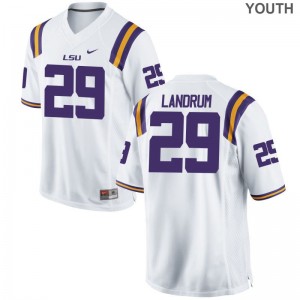Louis Landrum Kids Jerseys XL Limited Louisiana State Tigers - White