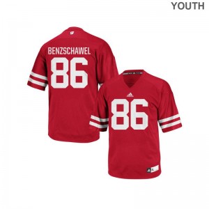 University of Wisconsin Luke Benzschawel Authentic Kids Football Jersey - Red