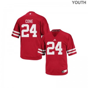 Madison Cone Youth(Kids) Jersey S-XL Authentic Wisconsin - Red