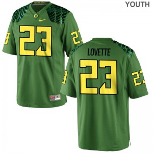 Oregon Ducks Malik Lovette Jerseys Youth X Large Apple Green Youth Limited