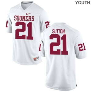Youth X Large Oklahoma Marcelias Sutton Jerseys High School For Kids Limited White Jerseys