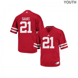 Authentic Youth(Kids) Wisconsin Badgers Jersey S-XL Mark Saari - Red
