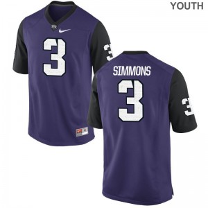 Markell Simmons Kids Jerseys Youth Medium Horned Frogs Limited - Purple Black