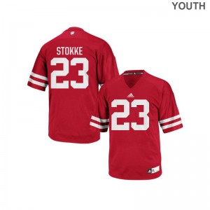 Wisconsin Badgers Authentic Youth Red Mason Stokke Jersey Youth X Large