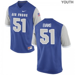 Air Force Academy Matt Evans Jerseys Youth Small Limited Kids Royal
