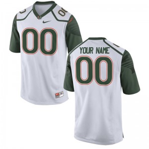Miami Hurricanes Custom Jersey For Men Limited White