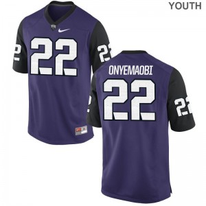 Michael Onyemaobi TCU Jersey Youth Small Limited For Kids Jersey Youth Small - Purple Black