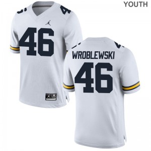 Michael Wroblewski For Kids Jordan White Jersey Youth X Large Limited Michigan