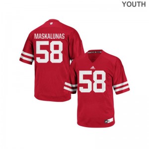Red Mike Maskalunas Jersey XL Wisconsin Kids Authentic